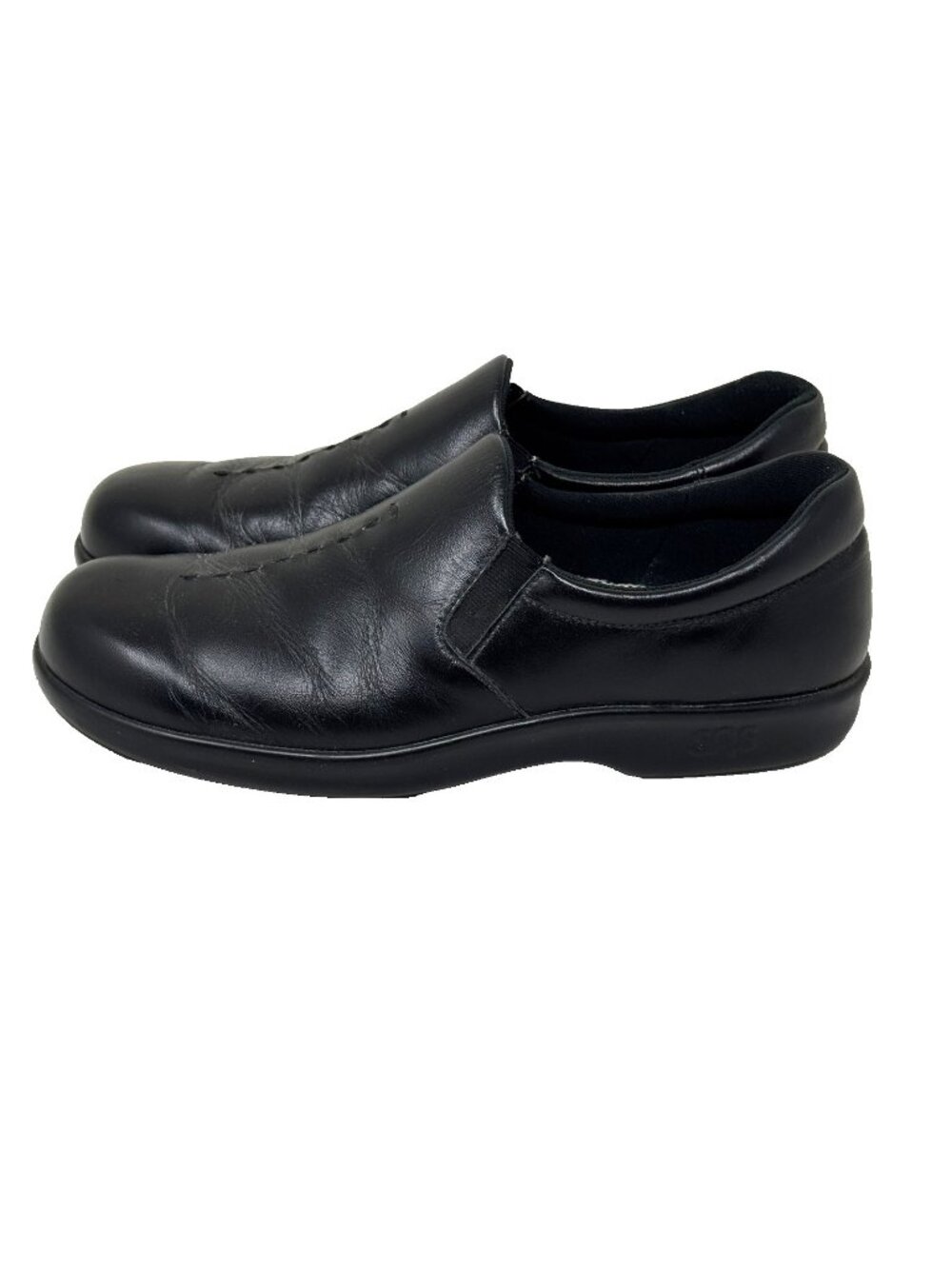 SAS Viva Shoes Womens 8.5 S Slim Narrow Black Leather Comfort Loafer Slip On